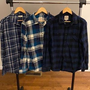 Lot of 3 Flannel Shirts (multiple brands)